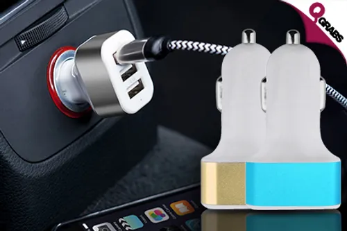 From QR15 Charge Multiple Devices with Dual OR Triple Port USB Car Chargers! (Up to QR98 Value)